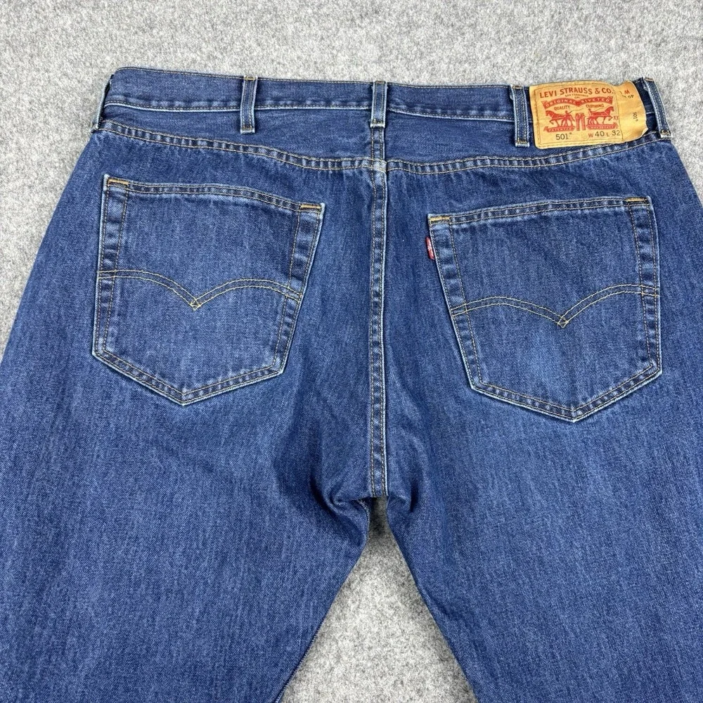 Levi's‎ 501 Jeans Men's 40x32 Button Fly Straight Leg Blue Denim Classic Fit EUC